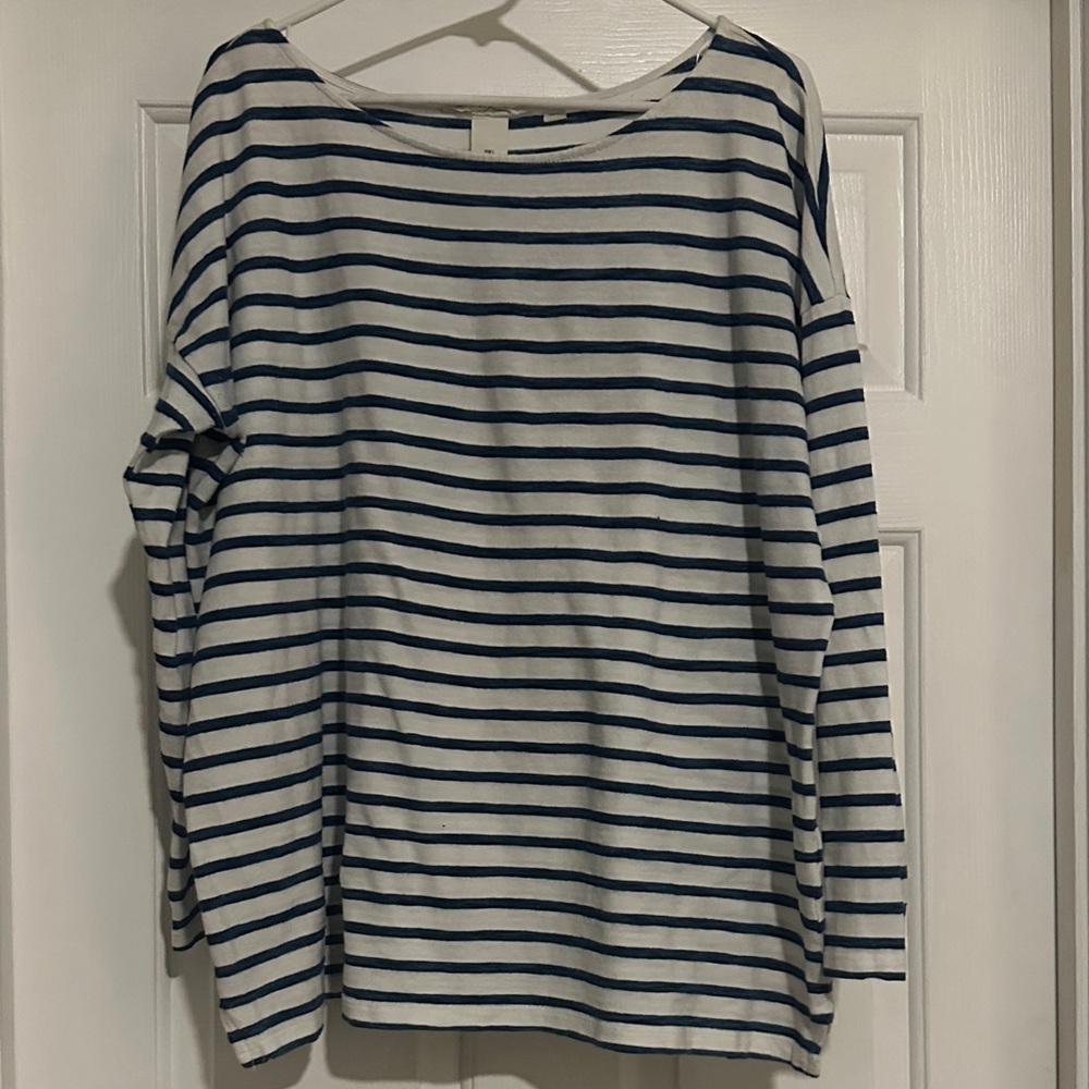 Striped Blue and White Long Sleeve H&M Top